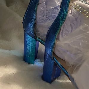 Clear Heels w/ Blue Mermaid Accent